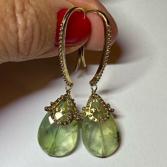 Rock Candy Peridot Silver Dangle Earrings